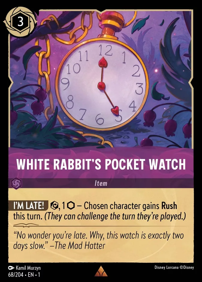 White Rabbit's Pocket Watch #68 The First Chapter Disney Lorcana card