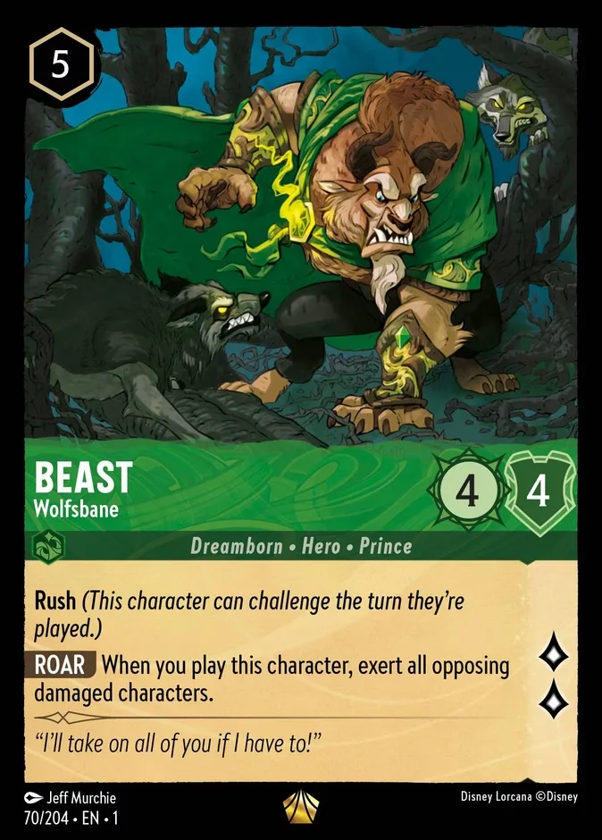 Beast #70 The First Chapter Disney Lorcana card