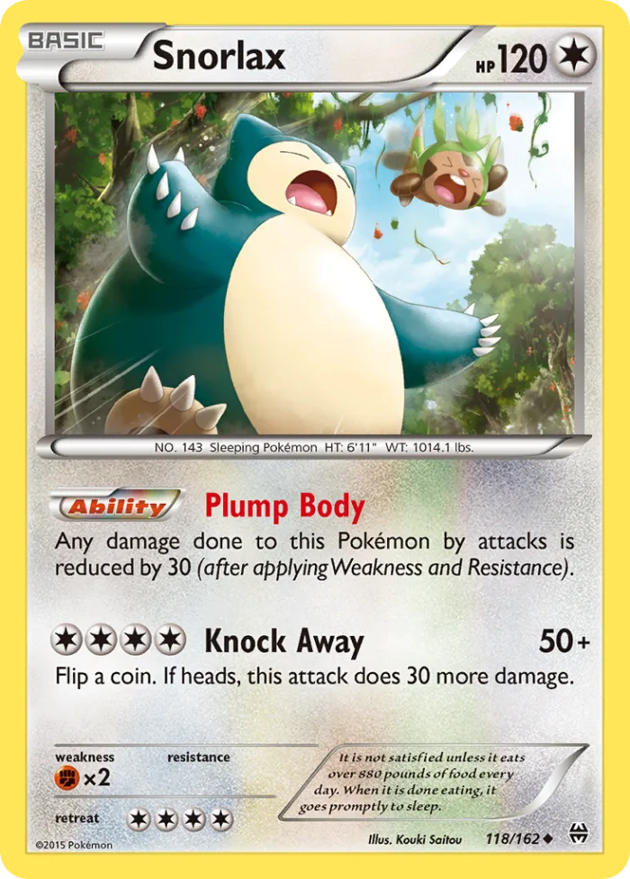 Snorlax #118 BREAKthrough Pokemon card