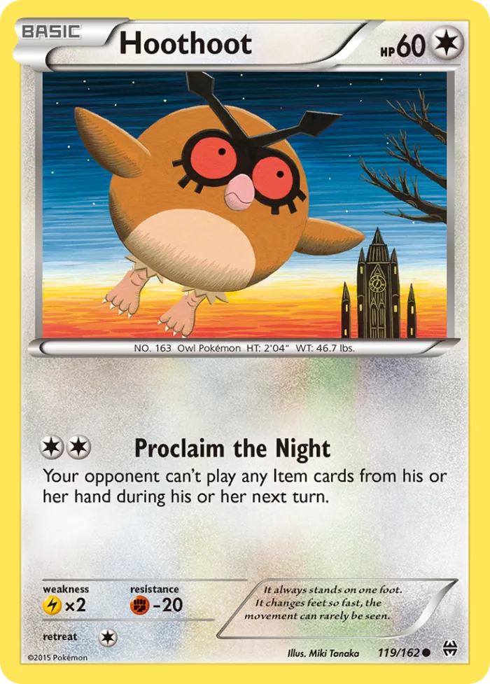 Hoothoot #119 BREAKthrough Pokemon card