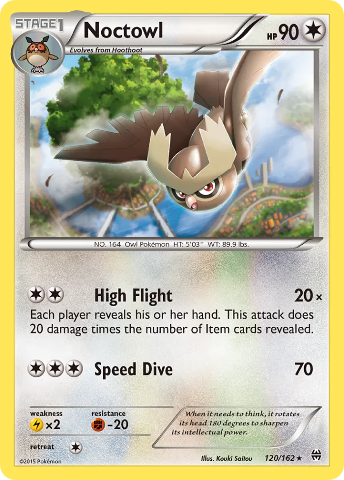 Noctowl #120 BREAKthrough Pokemon card