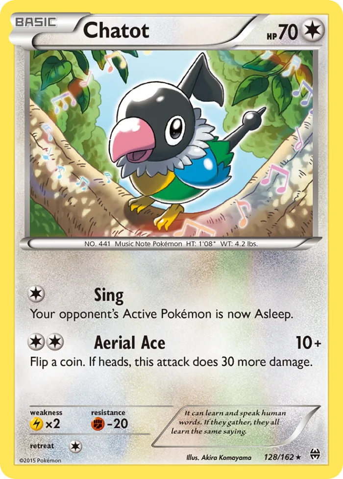 Chatot #128 BREAKthrough Pokemon card