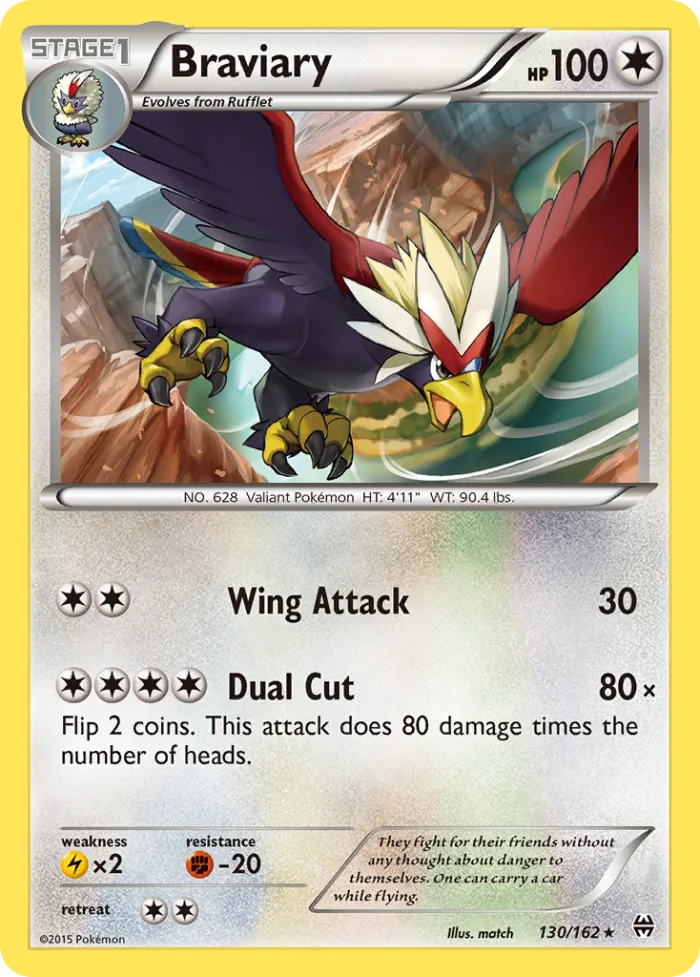 Braviary #130 BREAKthrough Pokemon card