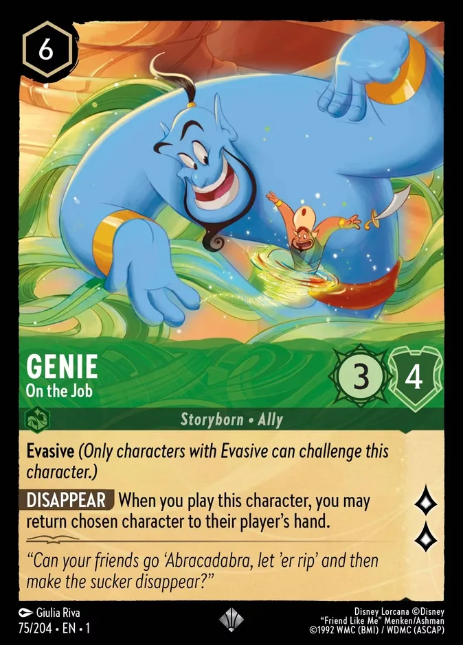 Genie #75 The First Chapter Disney Lorcana card