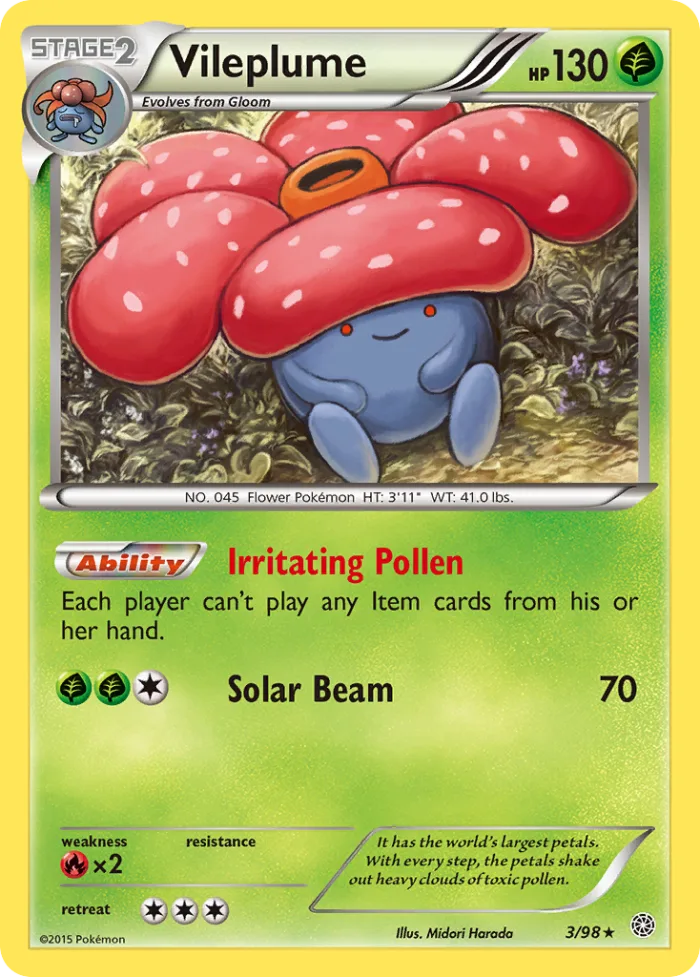 Vileplume #3 Ancient Origins Pokemon card