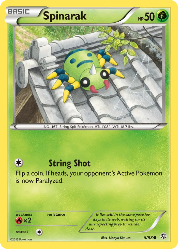 Spinarak #5 Ancient Origins Pokemon card