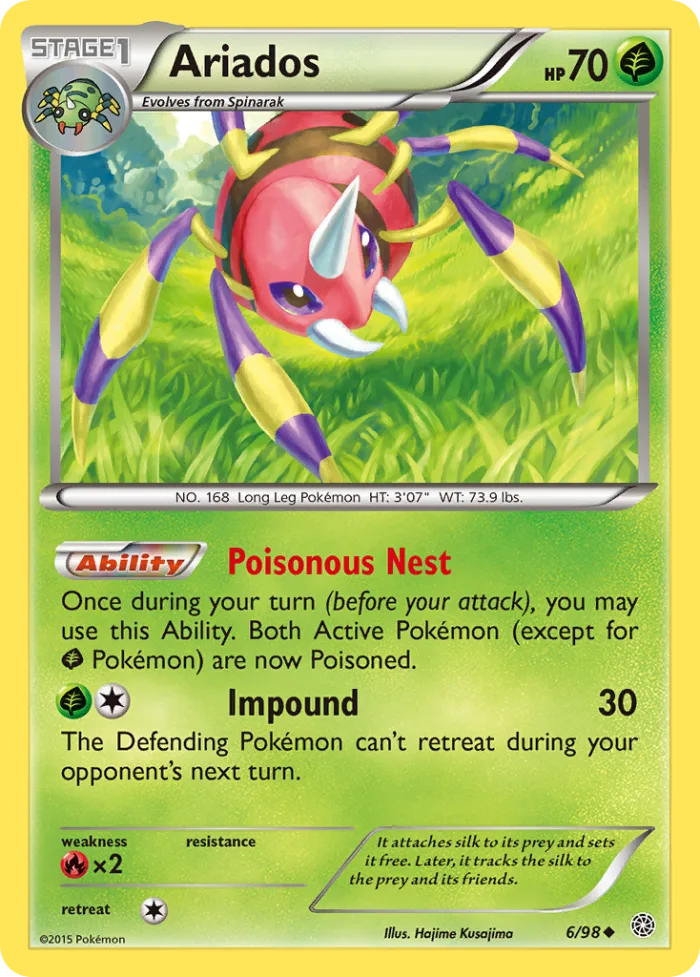 Ariados #6 Ancient Origins Pokemon card