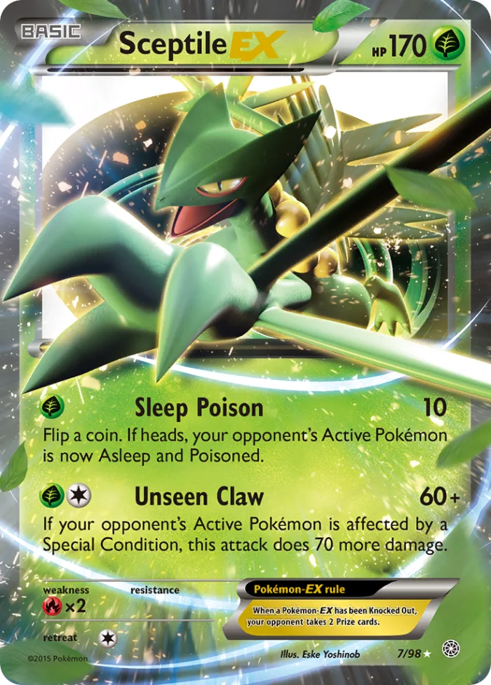 Sceptile-EX #7 Ancient Origins Pokemon card
