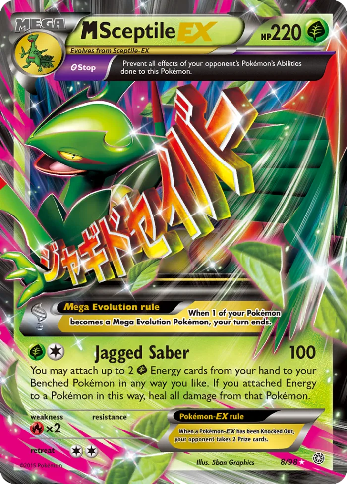 M Sceptile-EX #8 Ancient Origins Pokemon card