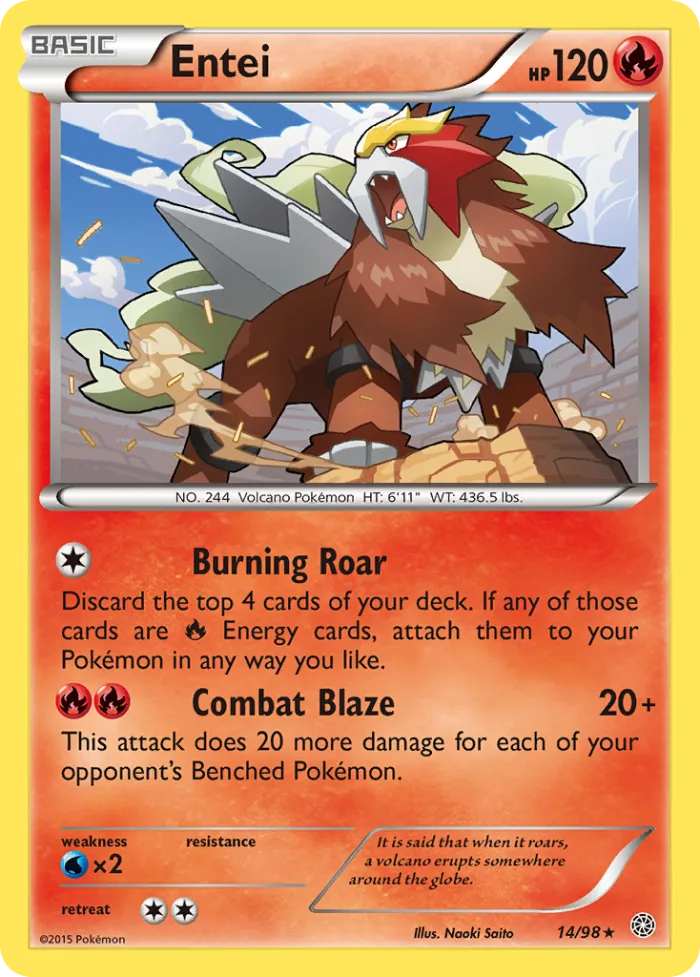 Entei #14 Ancient Origins Pokemon card