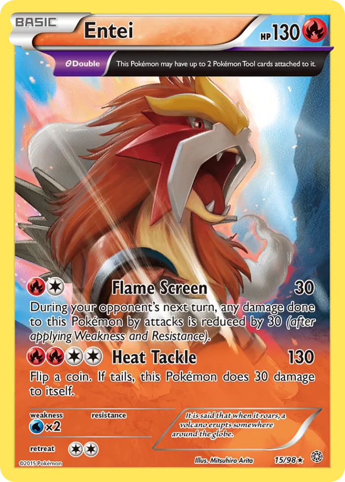 Entei #15 Ancient Origins Pokemon card