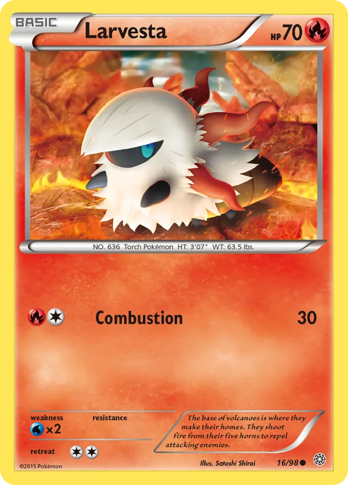Larvesta #16 Ancient Origins Pokemon card