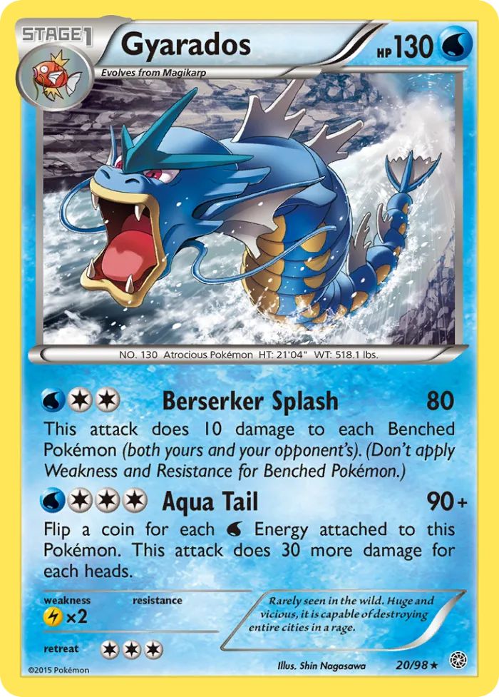 Gyarados #20 Ancient Origins Pokemon card