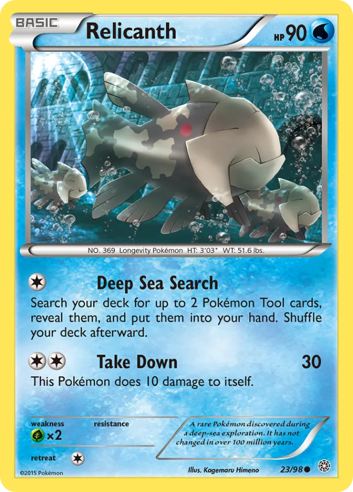 Relicanth #23 Ancient Origins Pokemon card