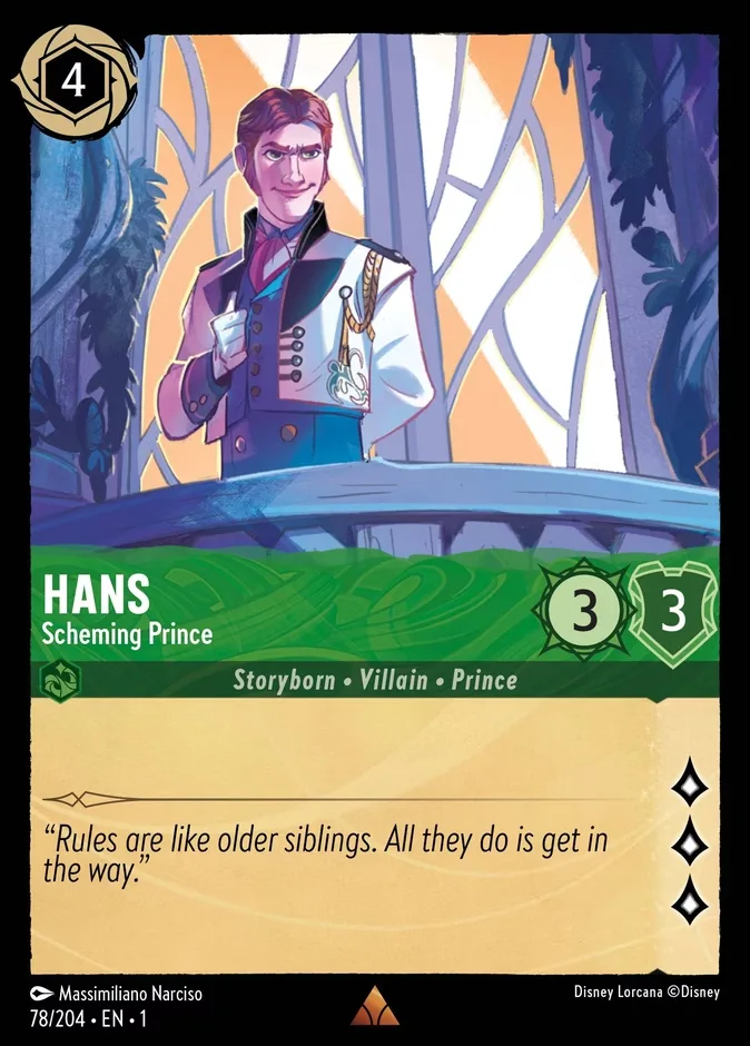 Hans #78 The First Chapter Disney Lorcana card