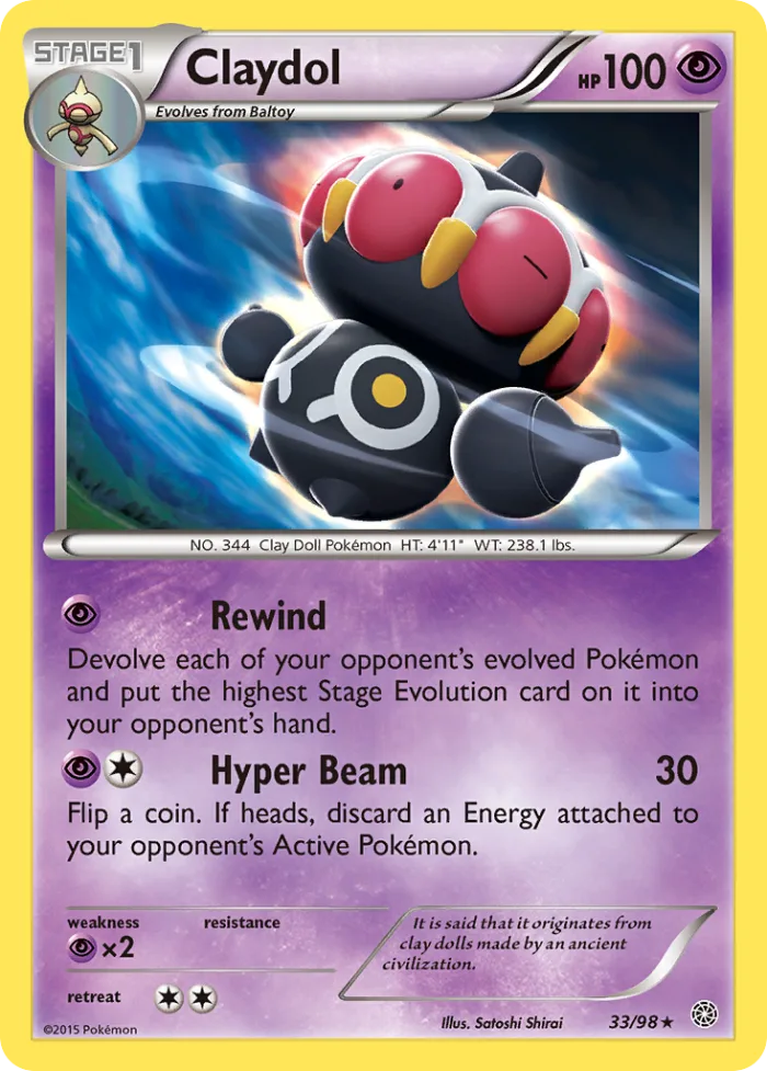 Claydol #33 Ancient Origins Pokemon card