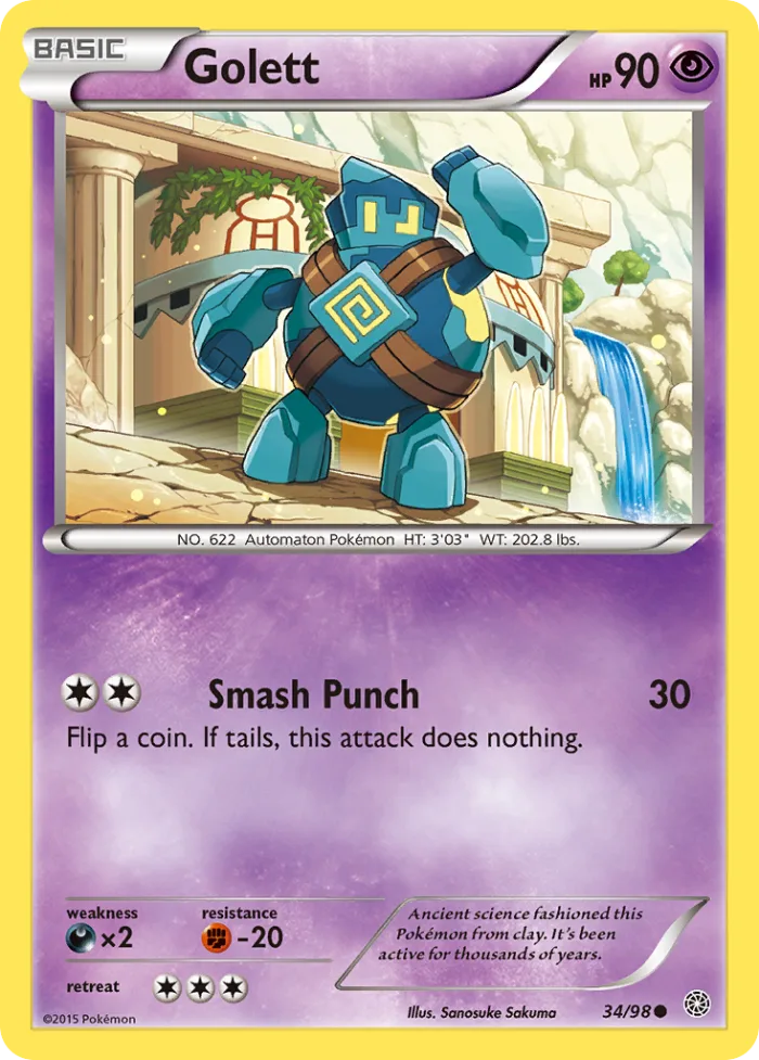 Golett #34 Ancient Origins Pokemon card
