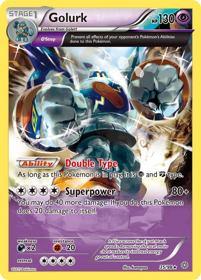 Golurk #35 Ancient Origins Pokemon card