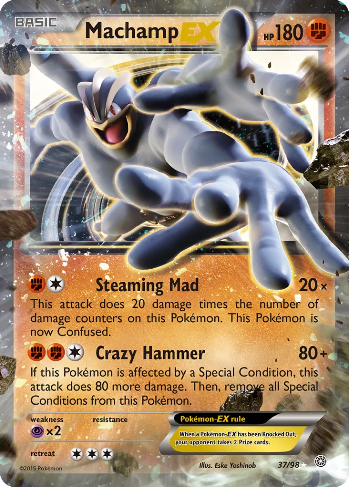 Machamp-EX #37 Ancient Origins Pokemon card