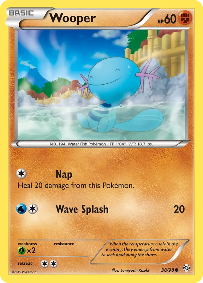 Wooper #38 Ancient Origins Pokemon card