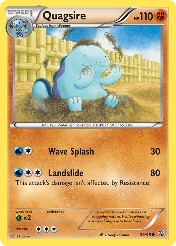 Quagsire #39 Ancient Origins Pokemon card