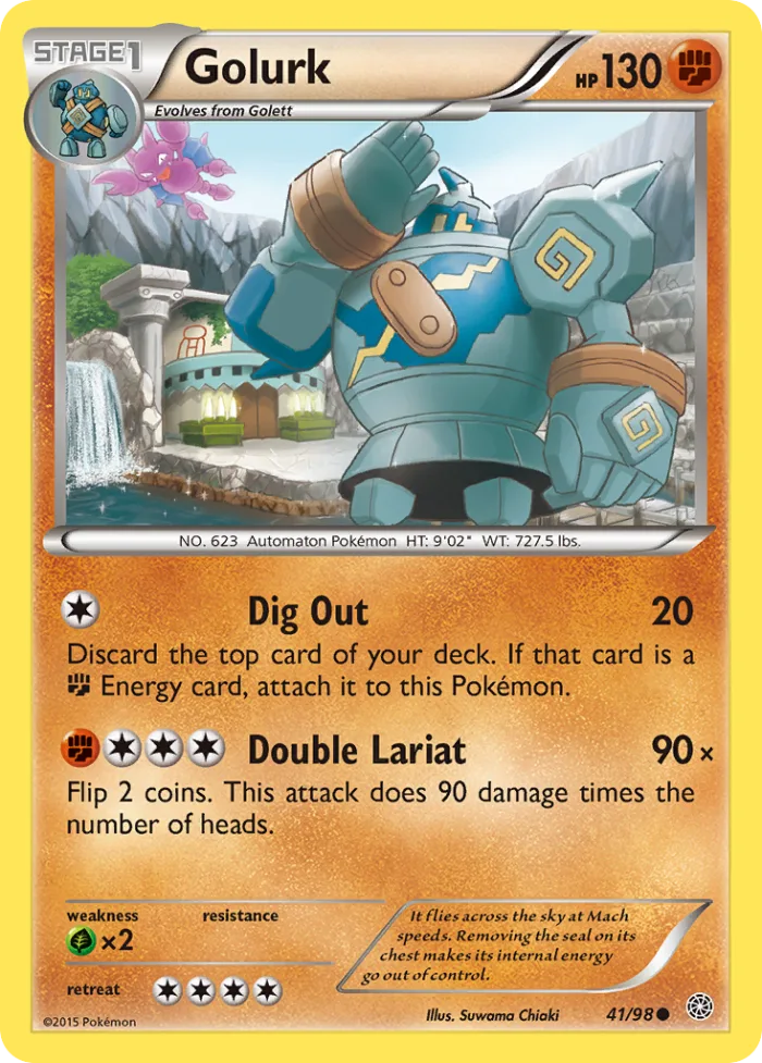 Golurk #41 Ancient Origins Pokemon card