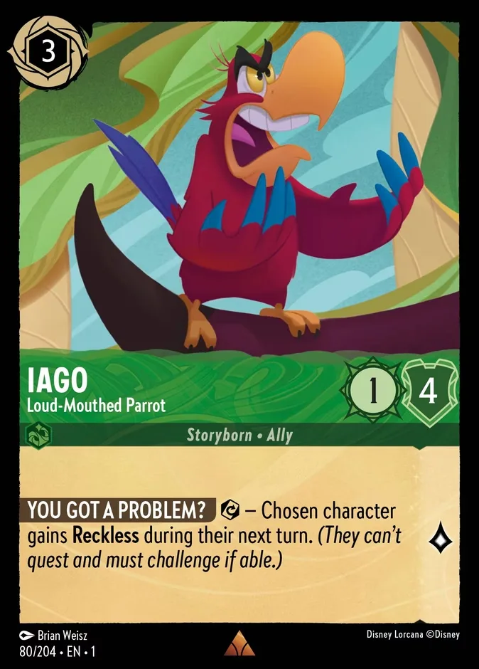 Iago #80 The First Chapter Disney Lorcana card