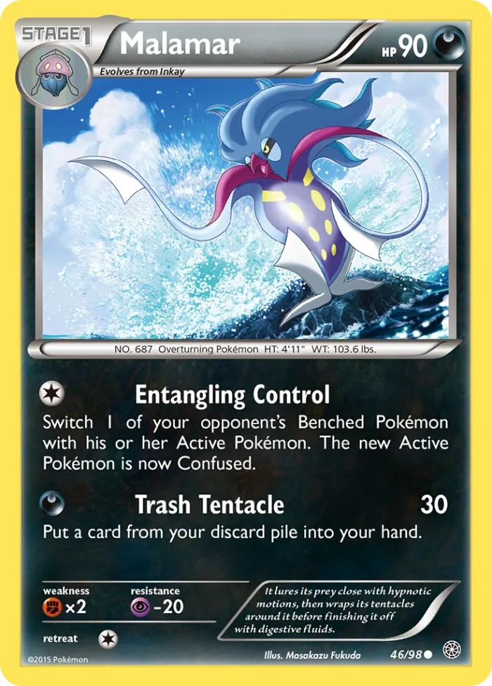Malamar #46 Ancient Origins Pokemon card