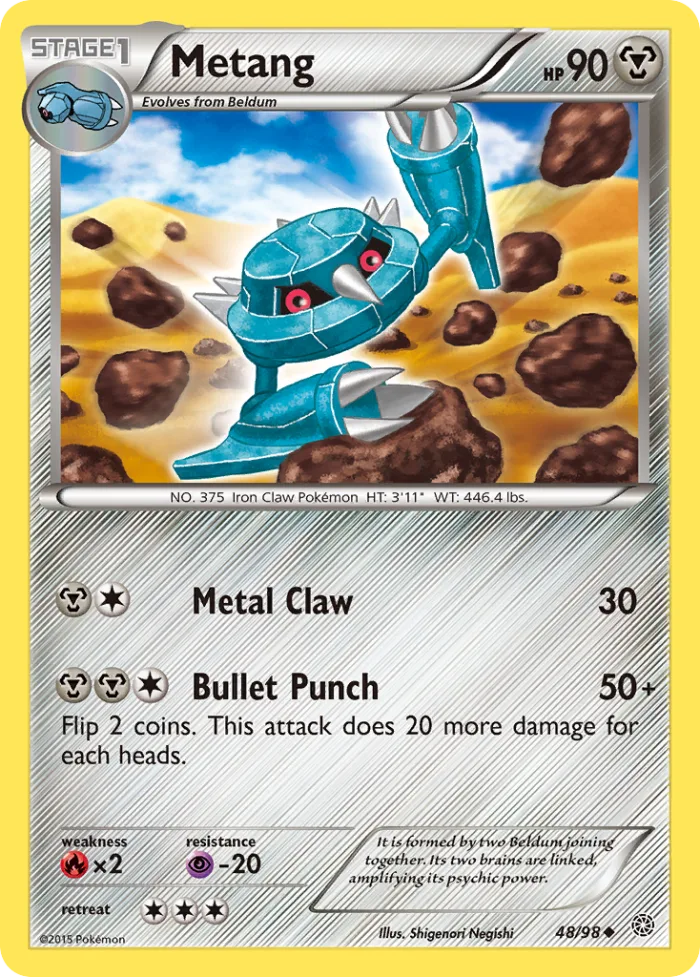 Metang #48 Ancient Origins Pokemon card