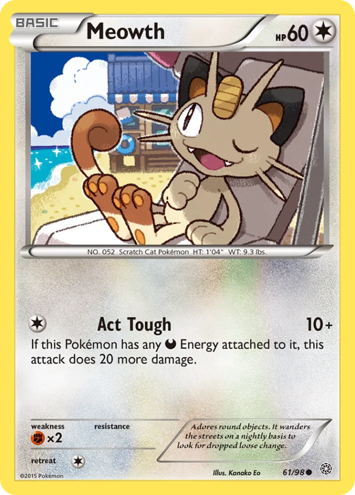 Meowth #61 Ancient Origins Pokemon card