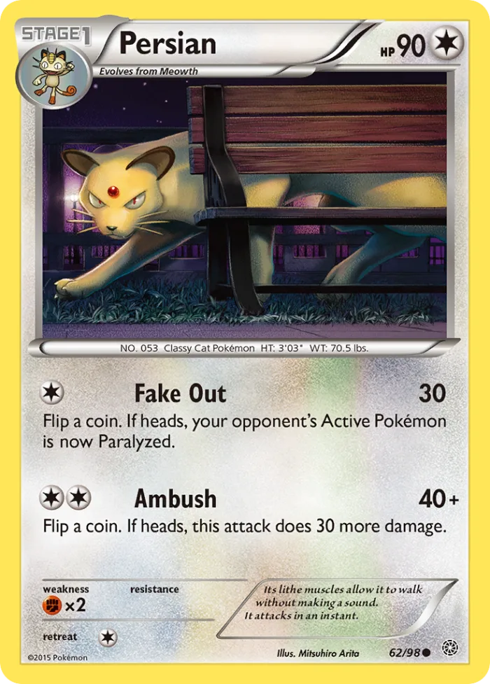 Persian #62 Ancient Origins Pokemon card