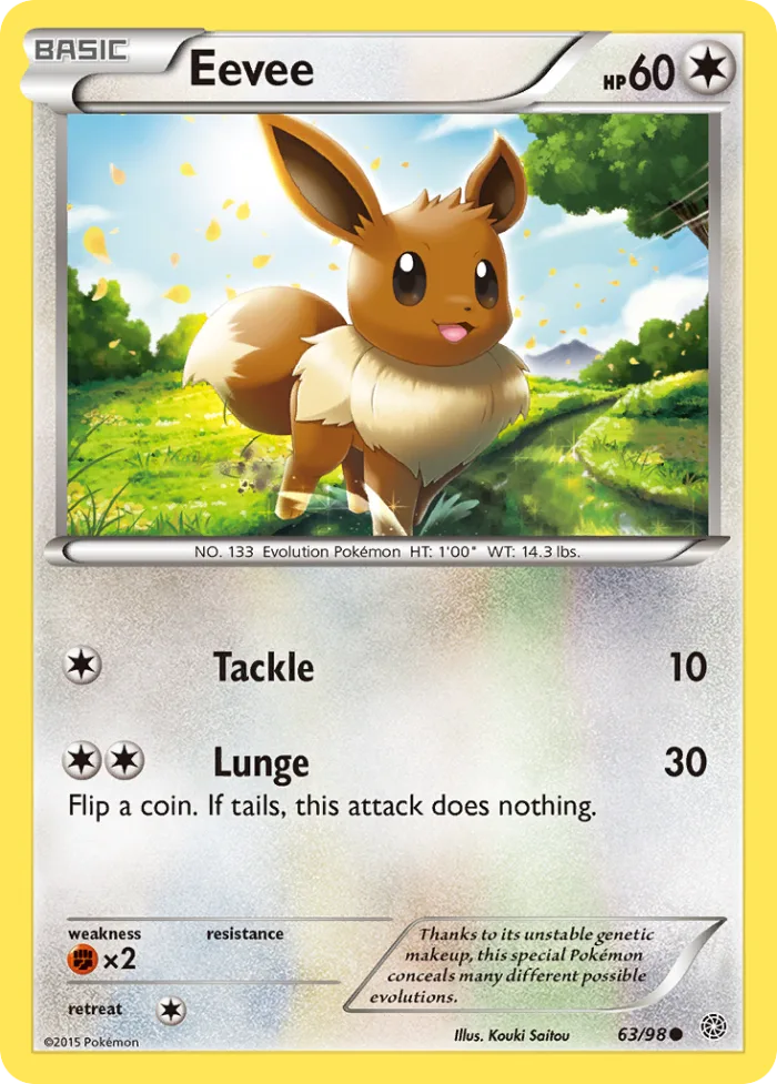Eevee #63 Ancient Origins Pokemon card