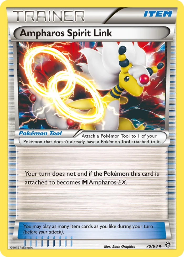 Ampharos Spirit Link #70 Ancient Origins Pokemon card