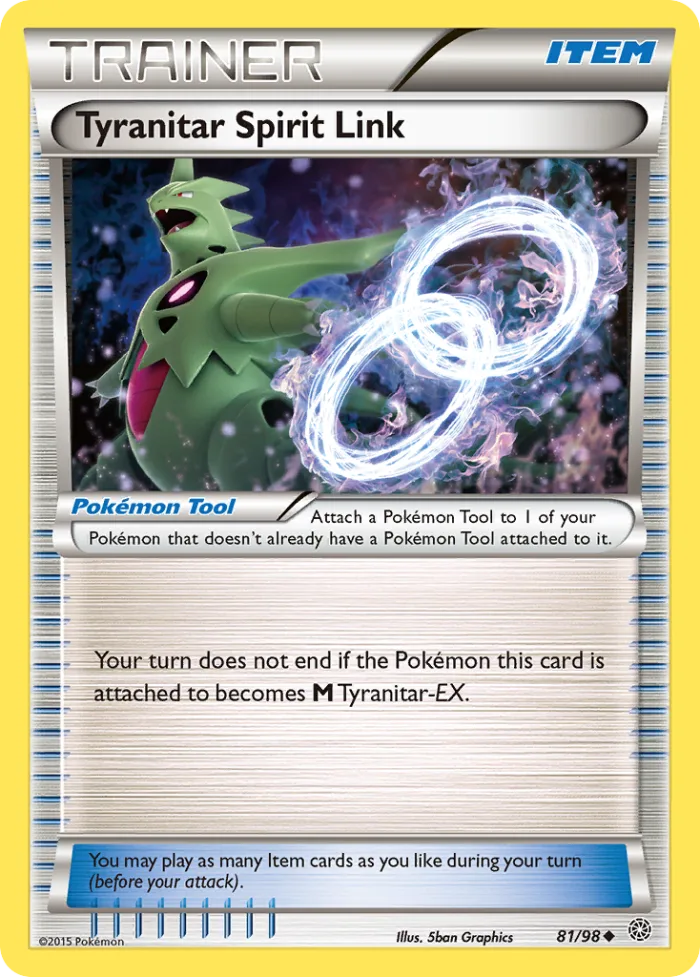 Tyranitar Spirit Link #81 Ancient Origins Pokemon card