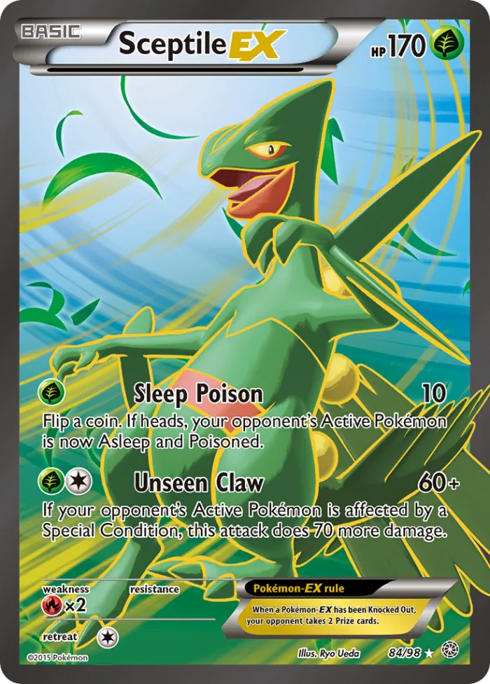 Sceptile-EX #84 Ancient Origins Pokemon card