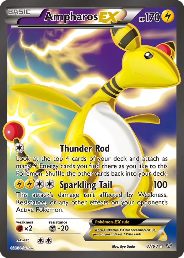 Ampharos-EX #87 Ancient Origins Pokemon card