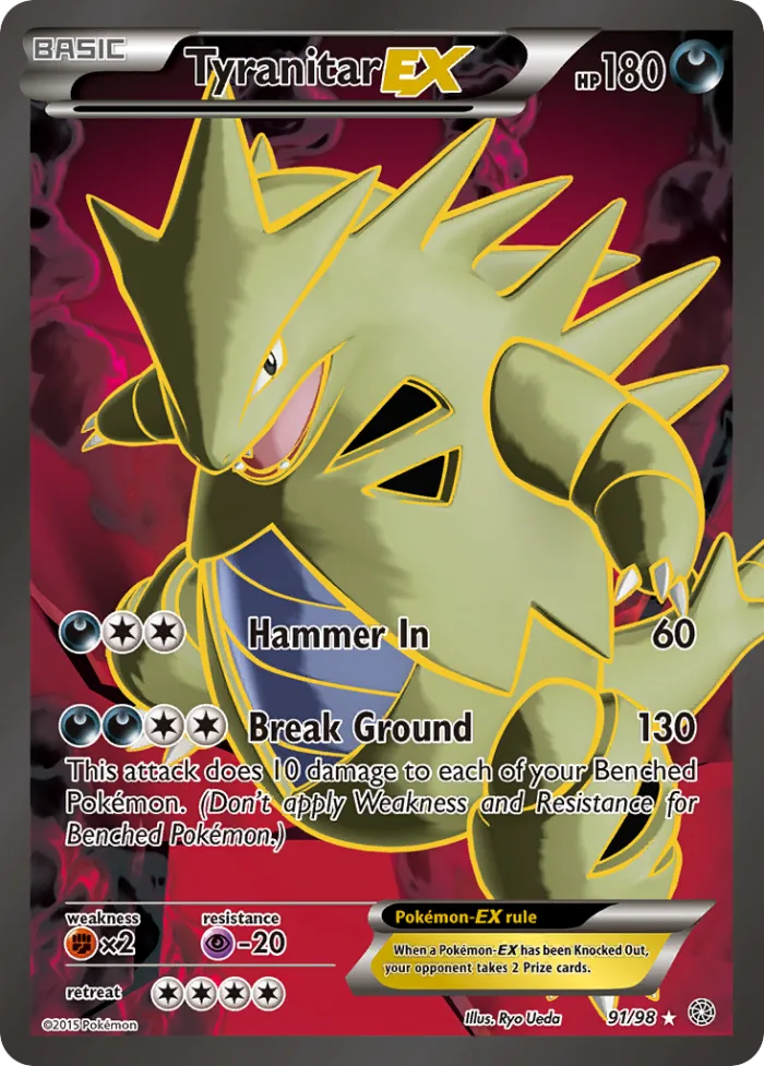 Tyranitar-EX #91 Ancient Origins Pokemon card
