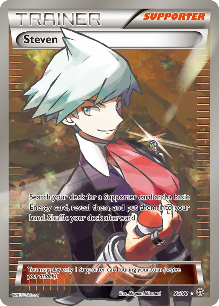 Steven #95 Ancient Origins Pokemon card
