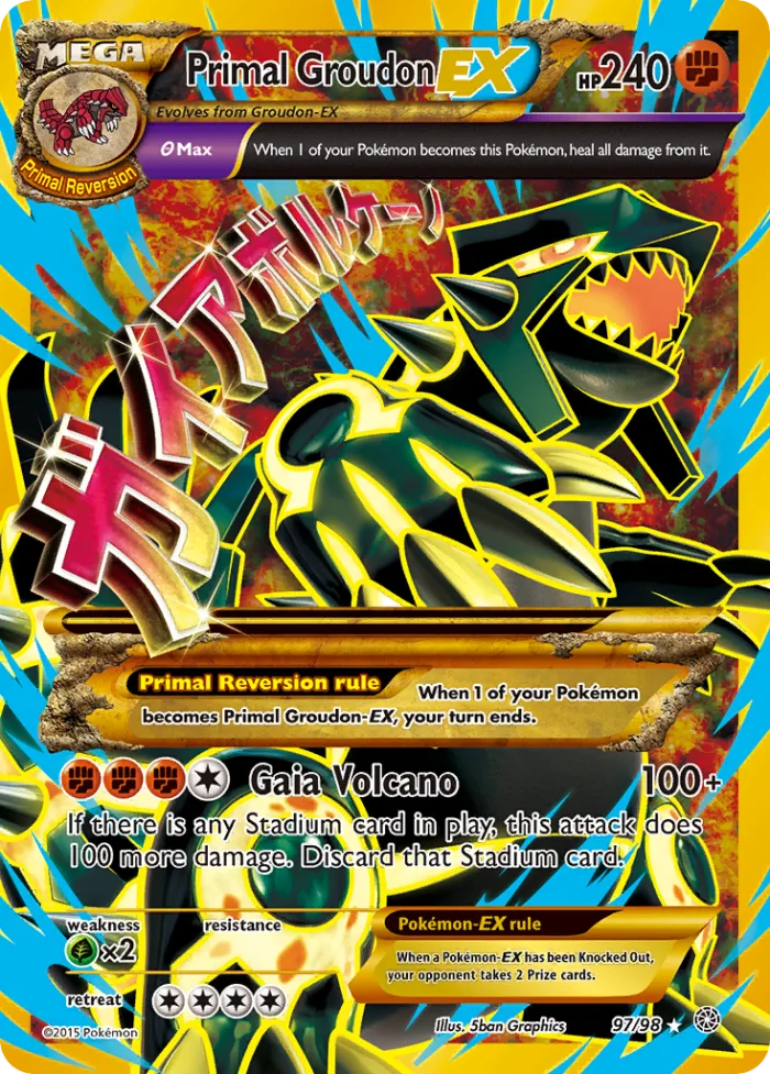 Primal Groudon-EX #97 Ancient Origins Pokemon card