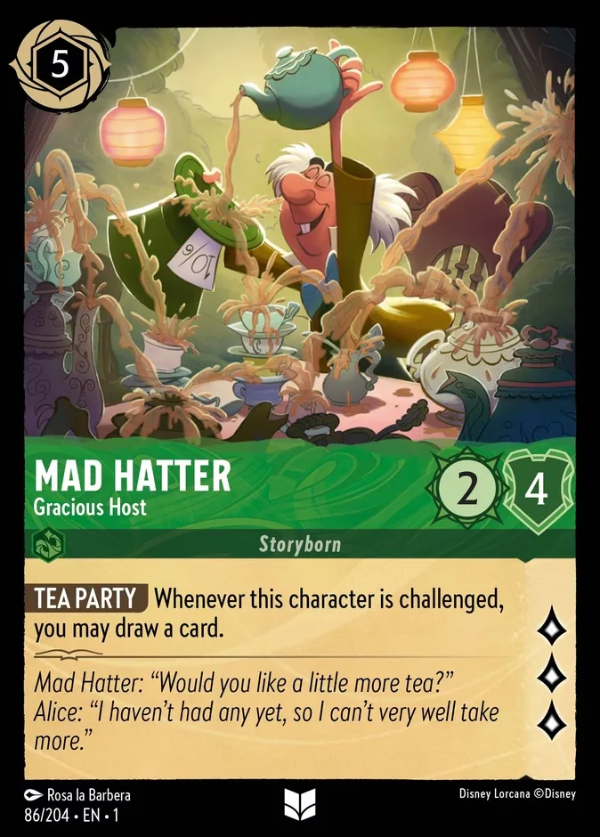 Mad Hatter #86 The First Chapter Disney Lorcana card