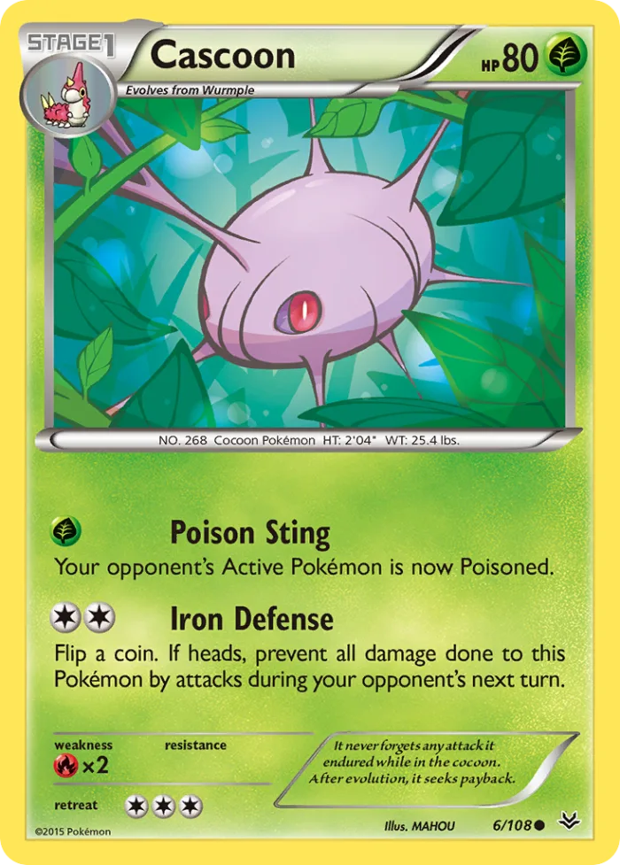 Cascoon #6 Roaring Skies Pokemon card