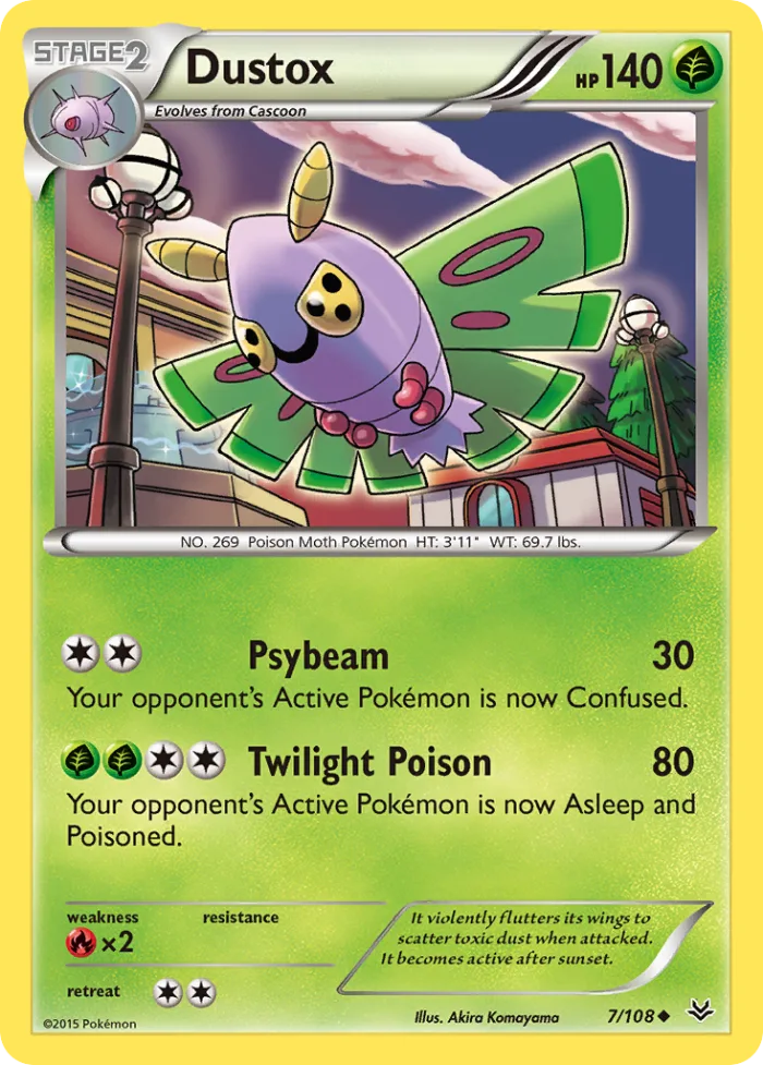 Dustox #7 Roaring Skies Pokemon card