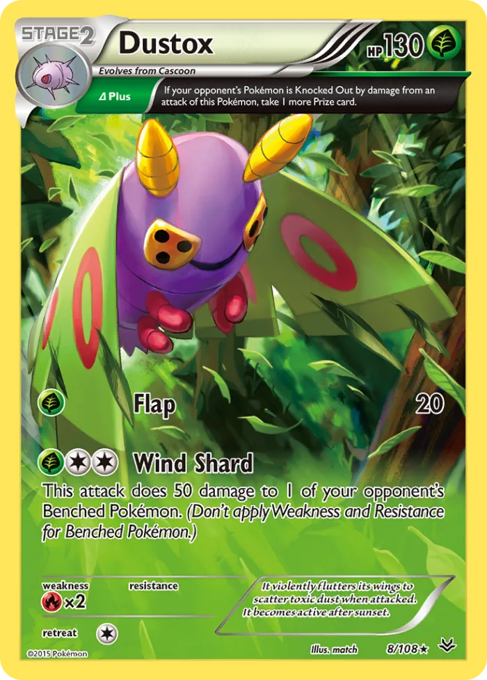 Dustox #8 Roaring Skies Pokemon card