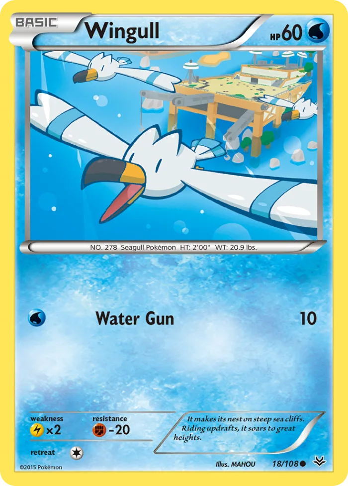 Wingull #18 Roaring Skies Pokemon card