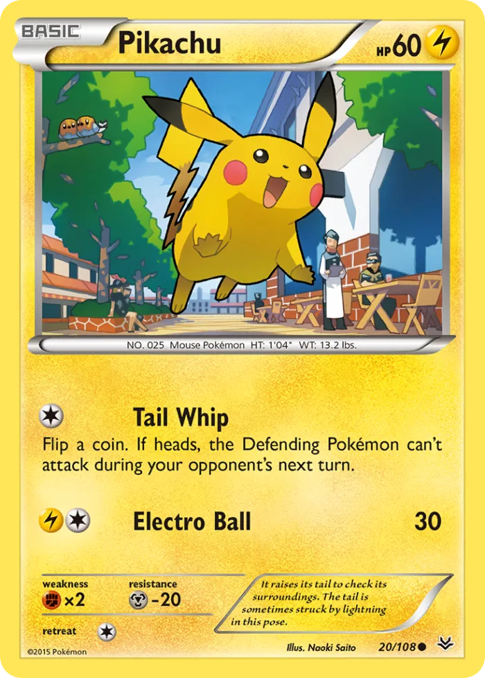 Pikachu #20 Roaring Skies Pokemon card