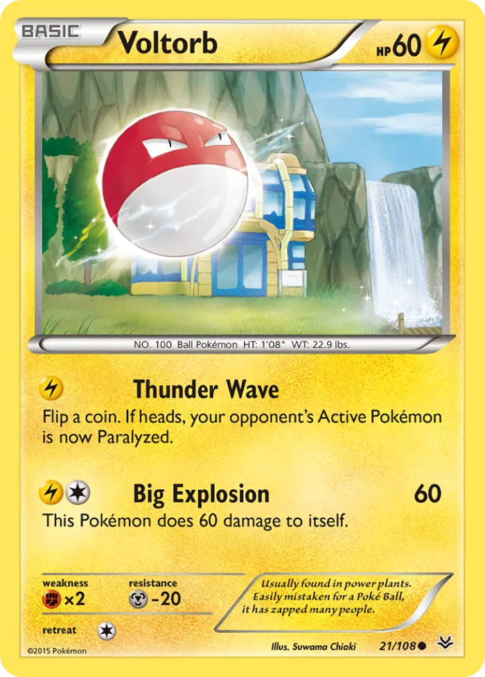 Voltorb #21 Roaring Skies Pokemon card