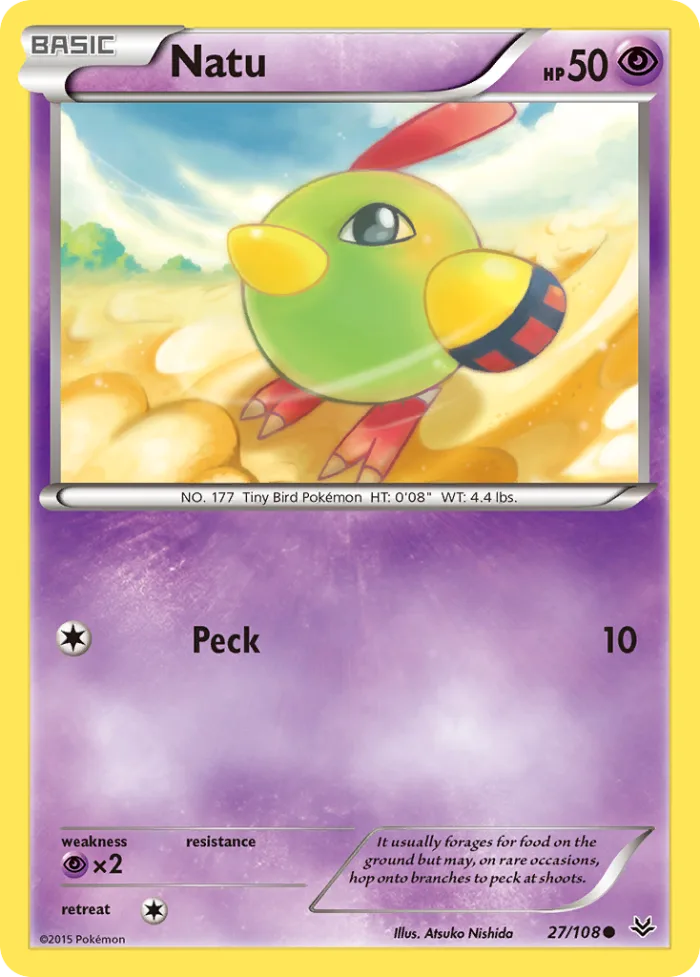 Natu #27 Roaring Skies Pokemon card