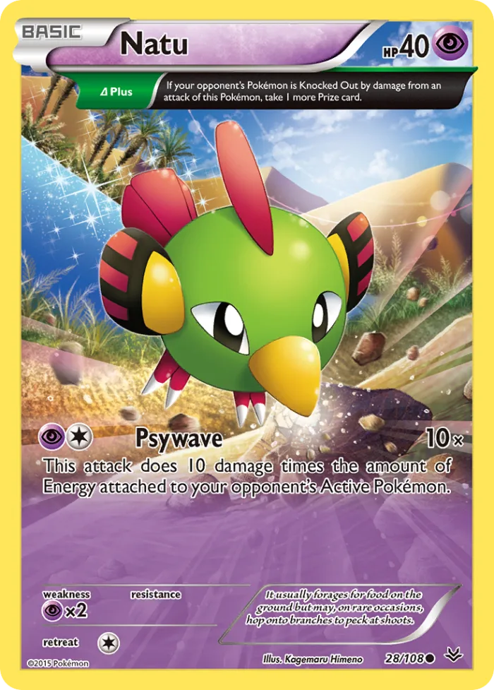 Natu #28 Roaring Skies Pokemon card