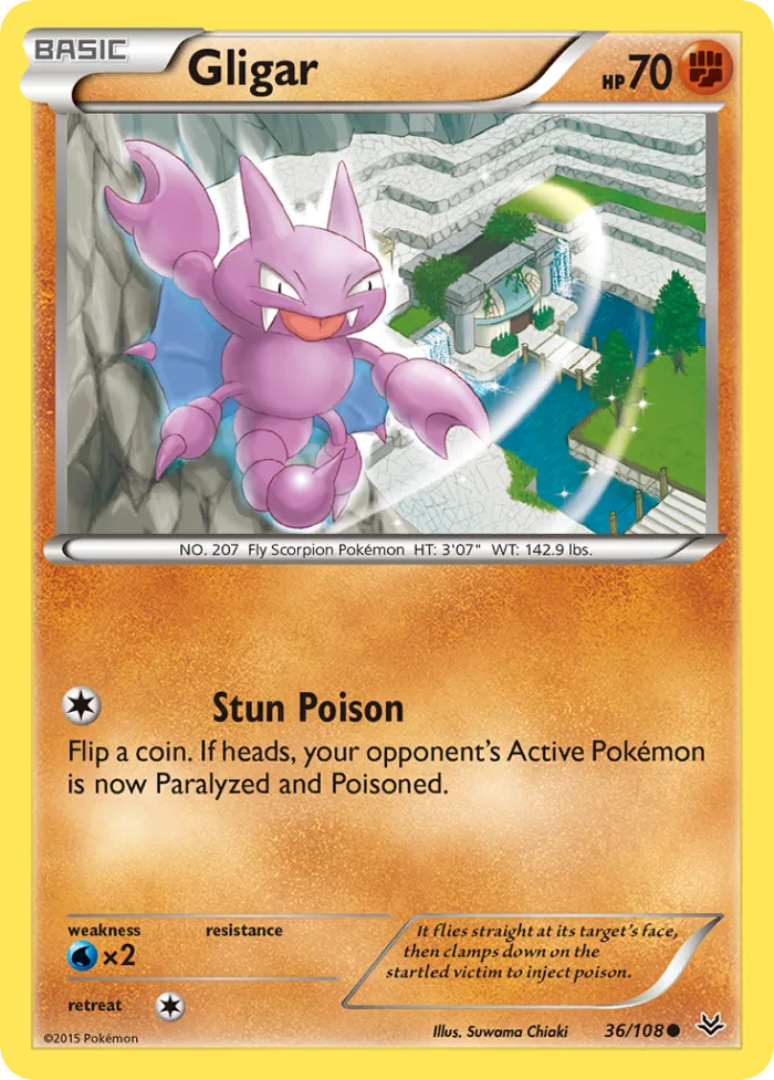 Gligar #36 Roaring Skies Pokemon card