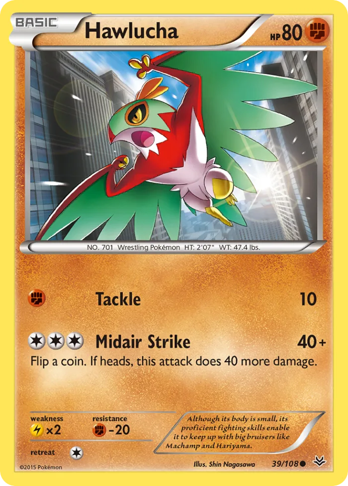 Hawlucha #39 Roaring Skies Pokemon card